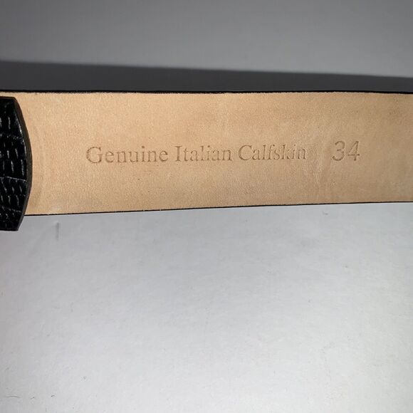 Golf Men's 34 Genuine Black Italian Calfskin Leather Lizard Embossed - Picture 5 of 6